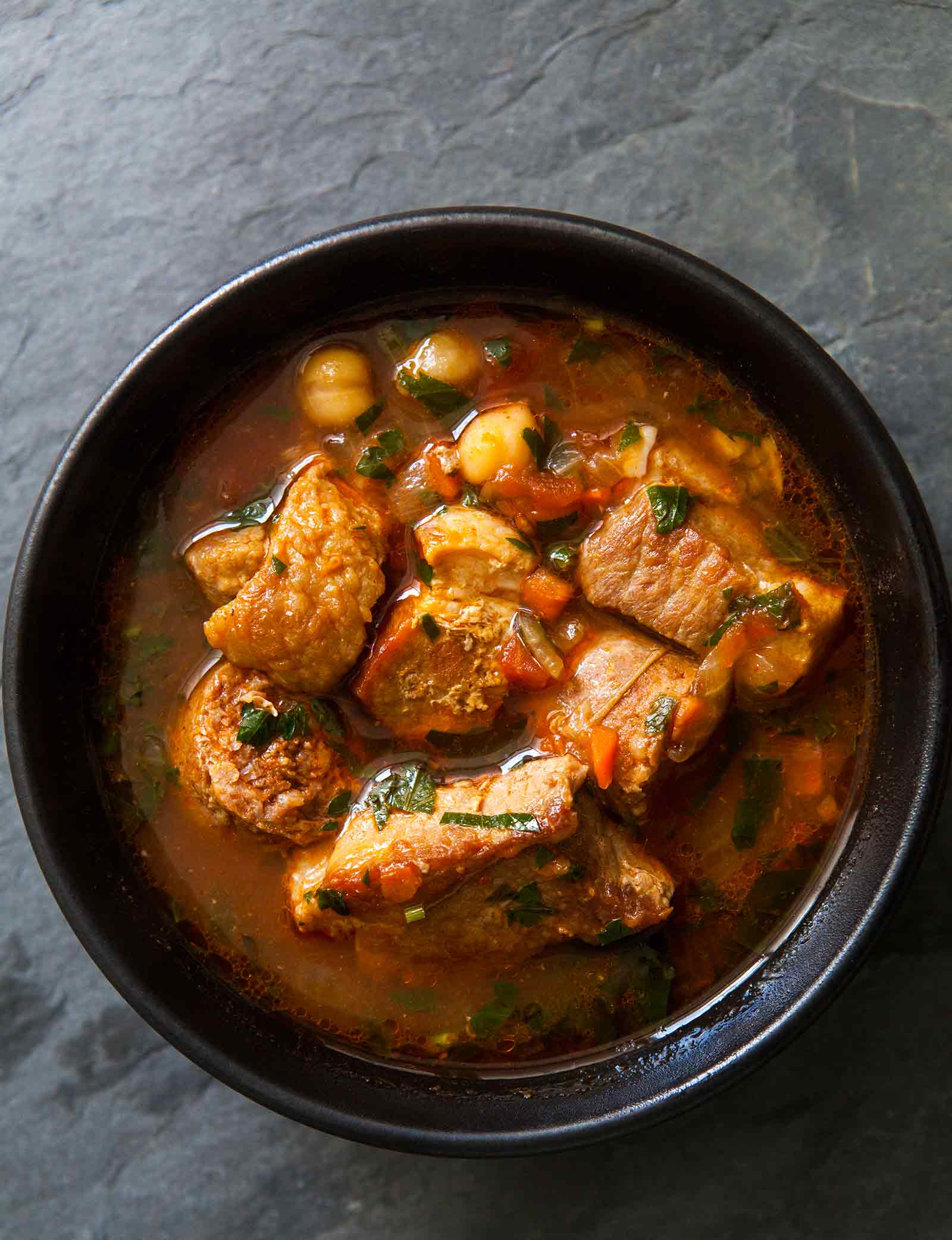 Spicy Pork Chickpea Sausage Stew