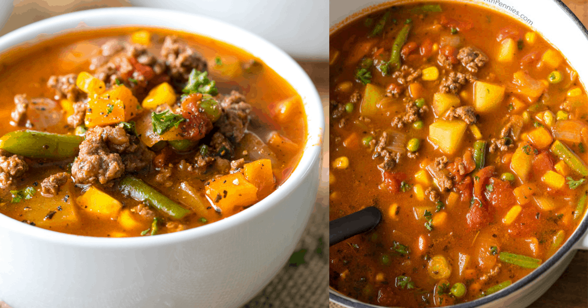 Zuppa di hamburger facile