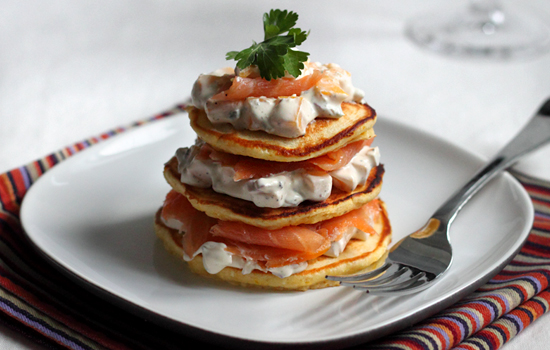 Blinis de salmão