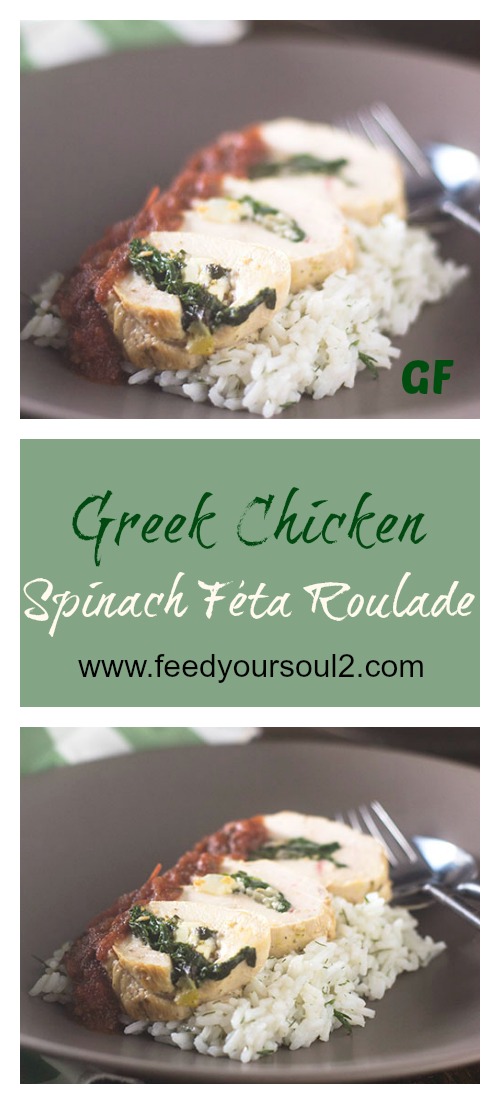 Frango com espinafre grego Feta Roulade # Grego # sem glúten # roulade # frango | feedyoursoul2.com