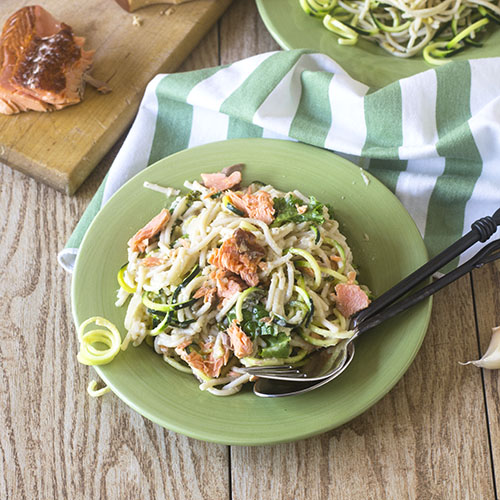 Zoodle Alfredo Salmão Defumado Zoodle Alfredo Salmão Defumado