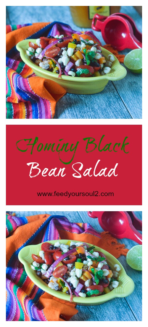 Salada de feijão preto #saladecipes #hominy #Mexicanrecipes #glutenfree |  feedyoursoul2.com