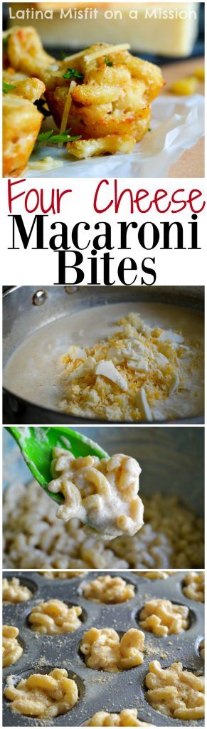 quatro mordidas de macarrão com queijo