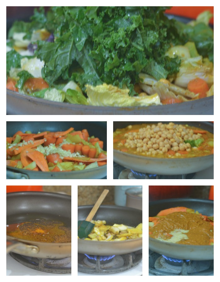 Construção de guisado de curry de grão de bico