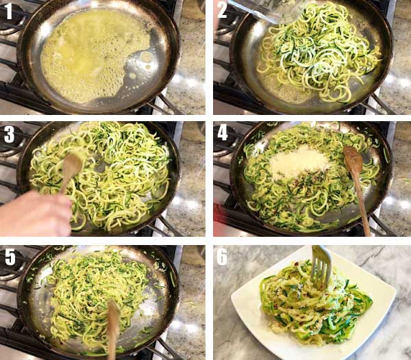 Como fazer macarrão de abobrinha - colagem de fotos passo a passo