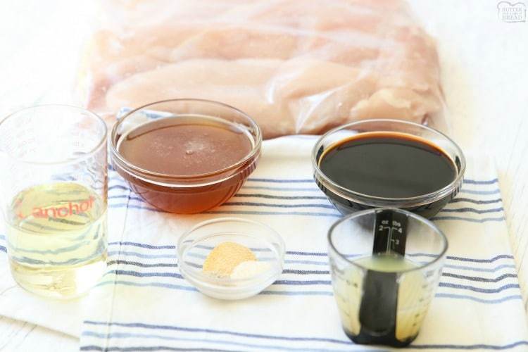 ingredientes de frango marinado