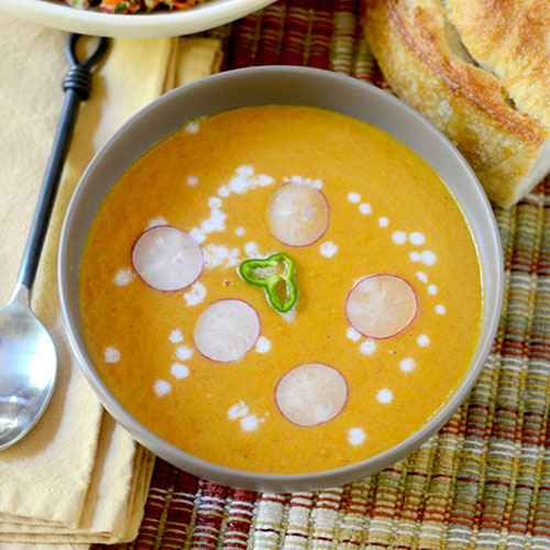 Sopa de caril de cenoura
