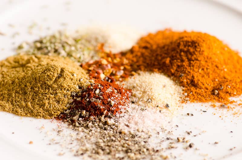 Ingredientes caseiros da receita do tempero do taco