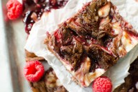 brownies de cheesecake de framboesa