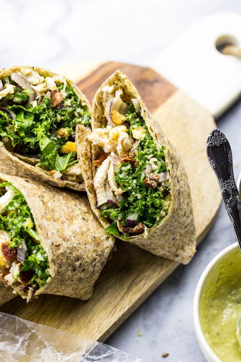 Wrap de frango e couve