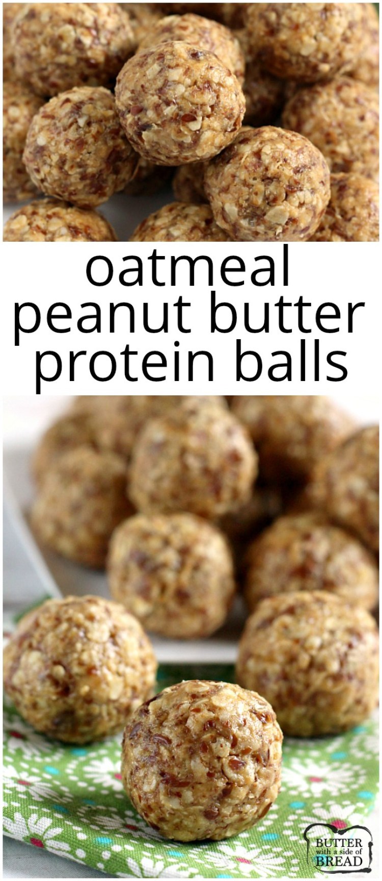 Bolas de proteína de manteiga de amendoim e aveia são feitas com aveia, manteiga de amendoim, mel, linhaça, arroz Krispies, óleo de coco e baunilha. Esta é a receita de bola de proteína mais saborosa, mais saborosa e saborosa que já experimentei!