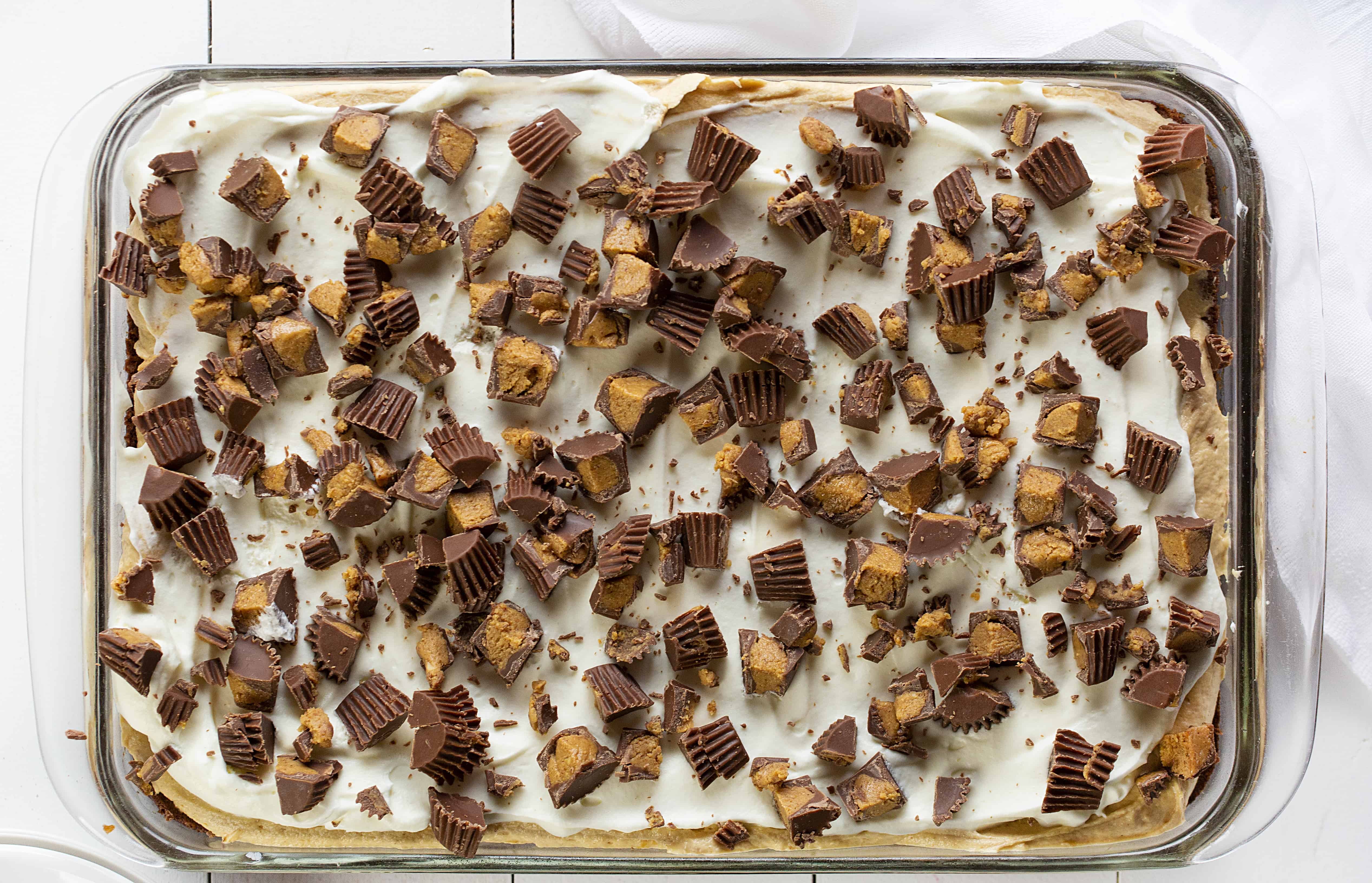 Receta de postre de mantequilla de maní y brownie