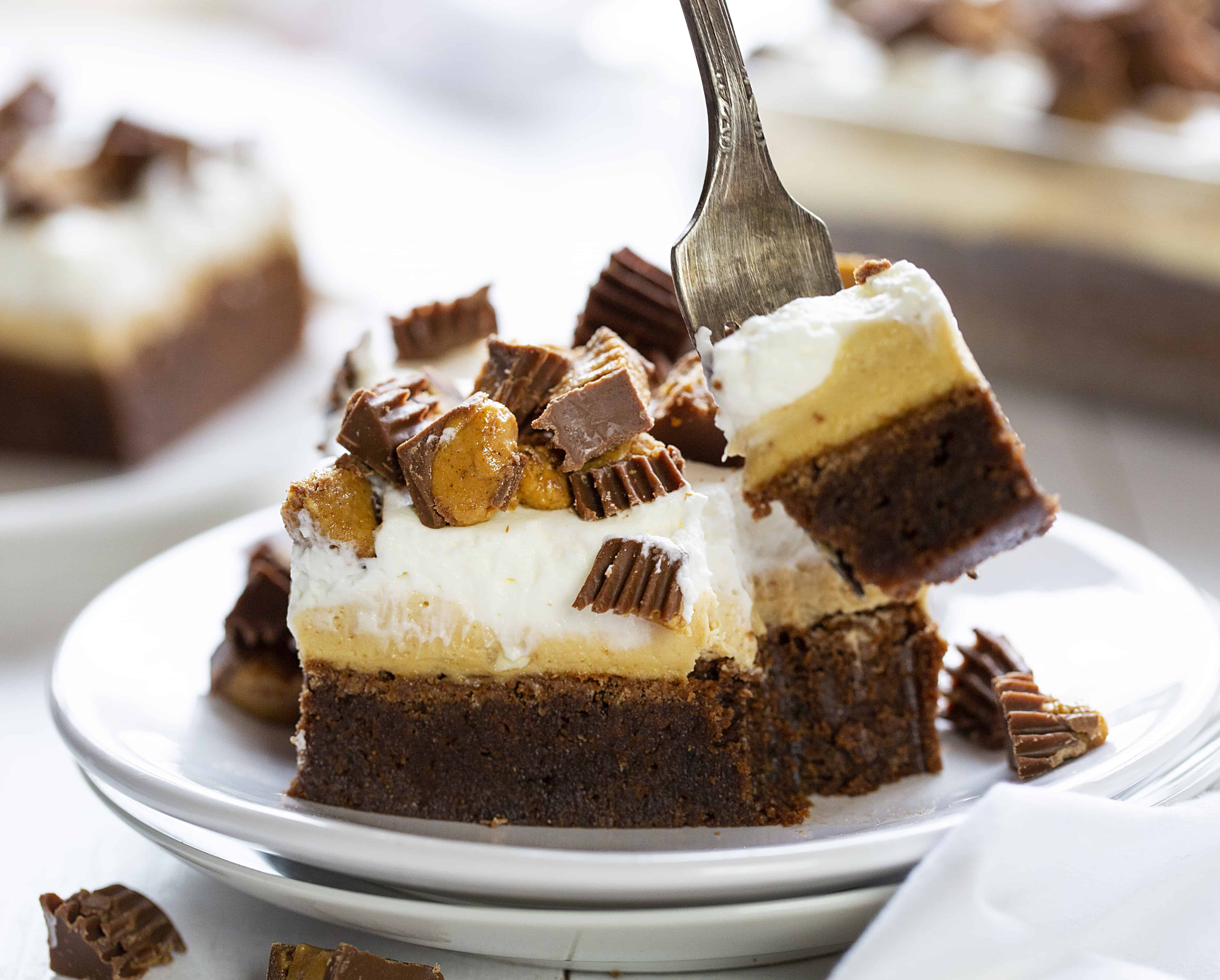 Postre de mantequilla de maní y brownies