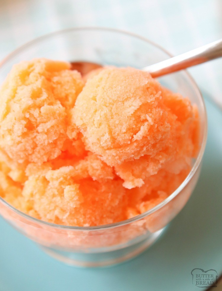 receita fácil de sorvete de laranja