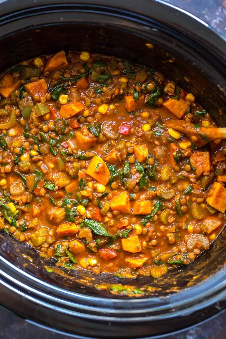 Slow Cooker Lentilhas Batata Chili