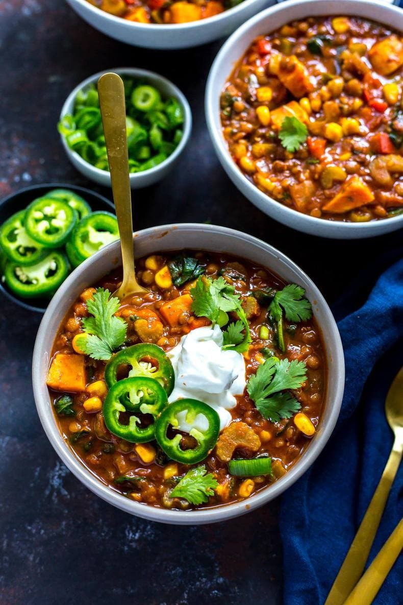 Slow Cooker Lentilhas Batata Chili