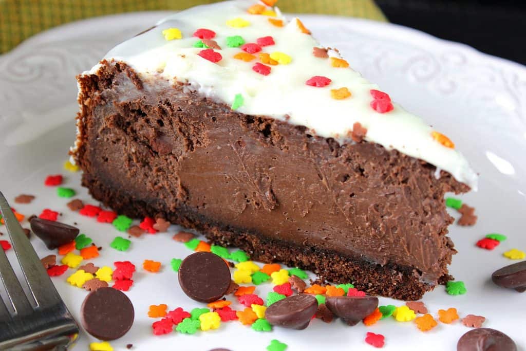 Tarta de queso doble de chocolate