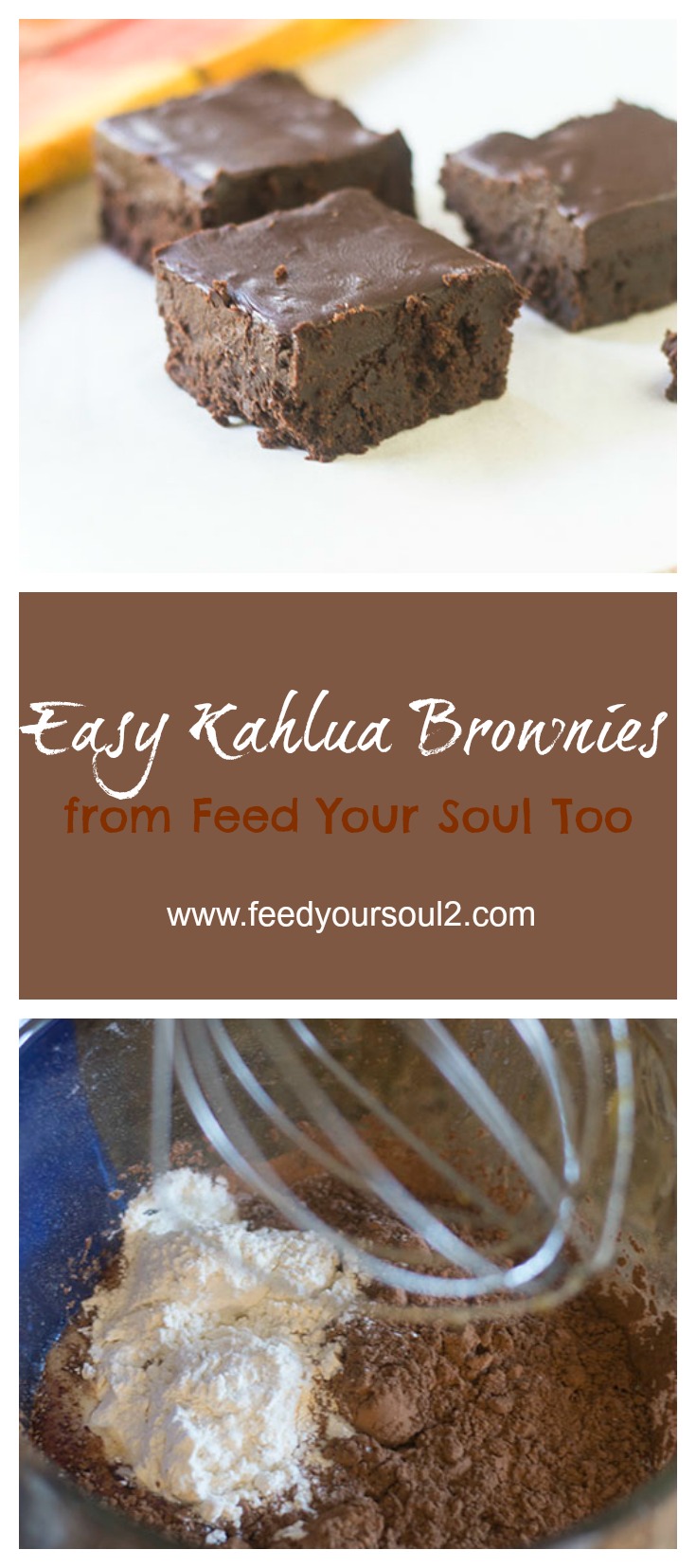 Fácil Kahlua Brownies #dessert #Kahlua #chocolate | feedyoursoul2.com