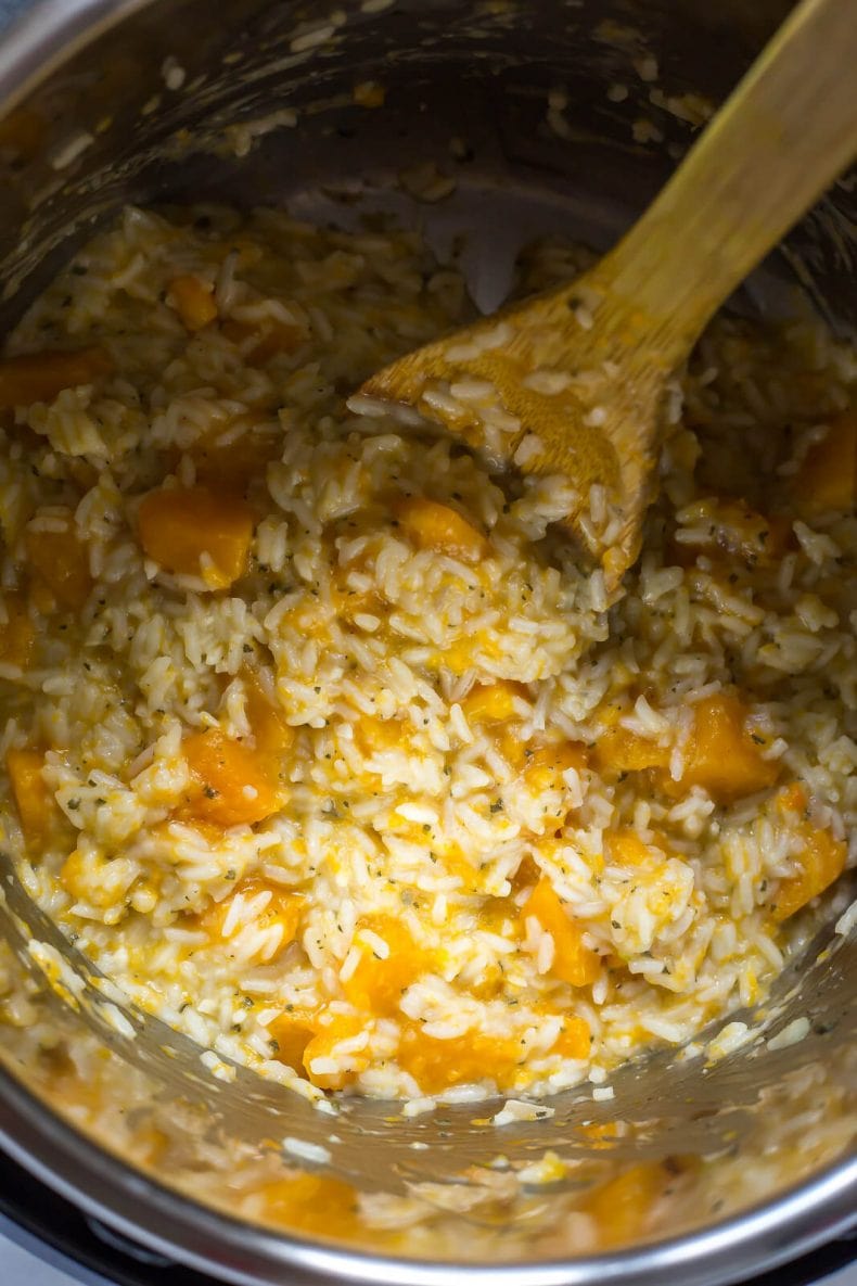 Risoto instantâneo de abóbora