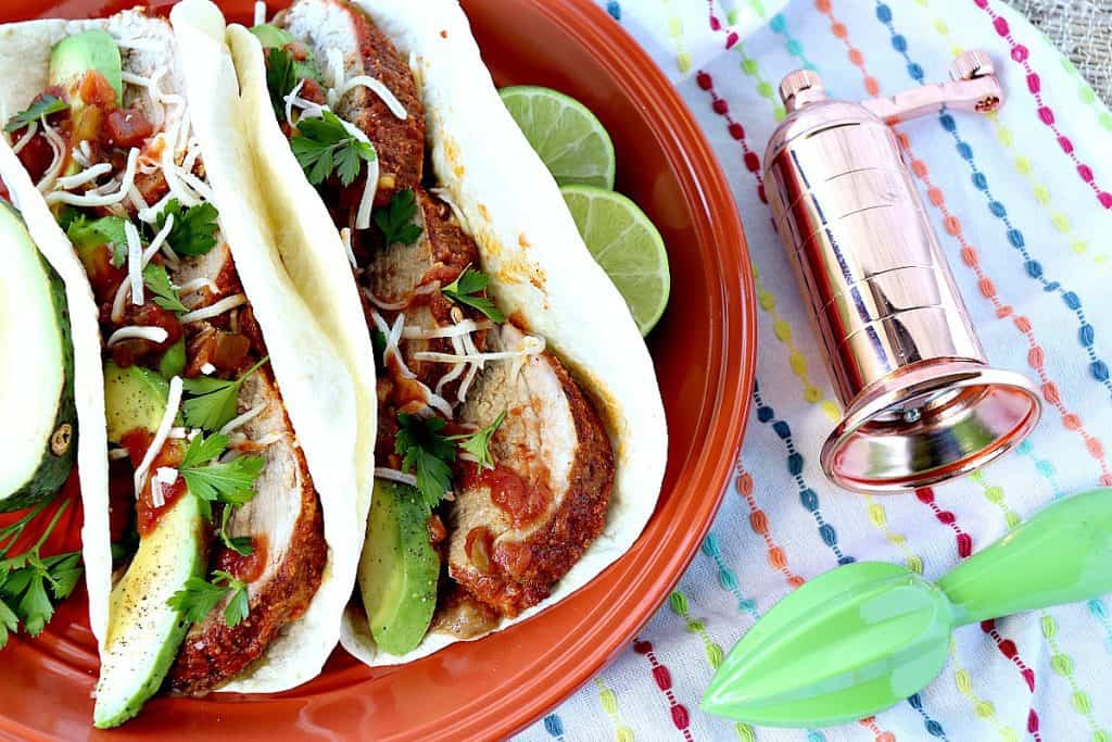 Tacos de lomo de cerdo mexicano marinados con limón - kudoskitchenbyrenee.com