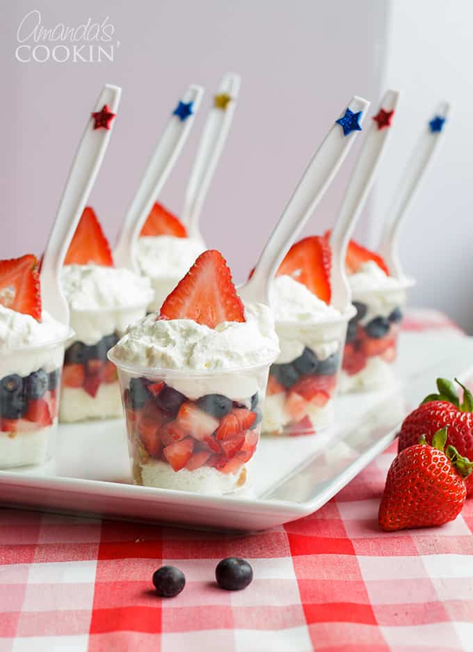mini tazas de tarta para el cuatro de julio