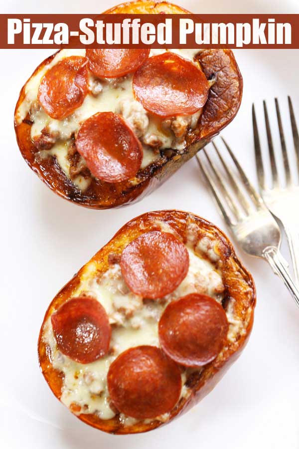 Abóbora recheada com Pizza