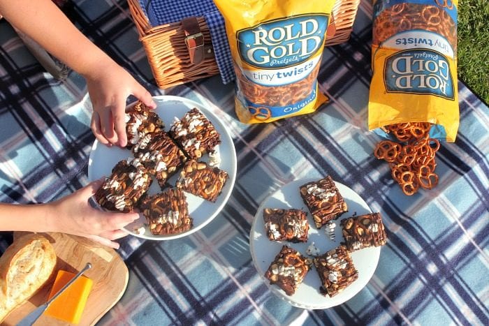 Pipoca de amendoim Brownies Pretzel 