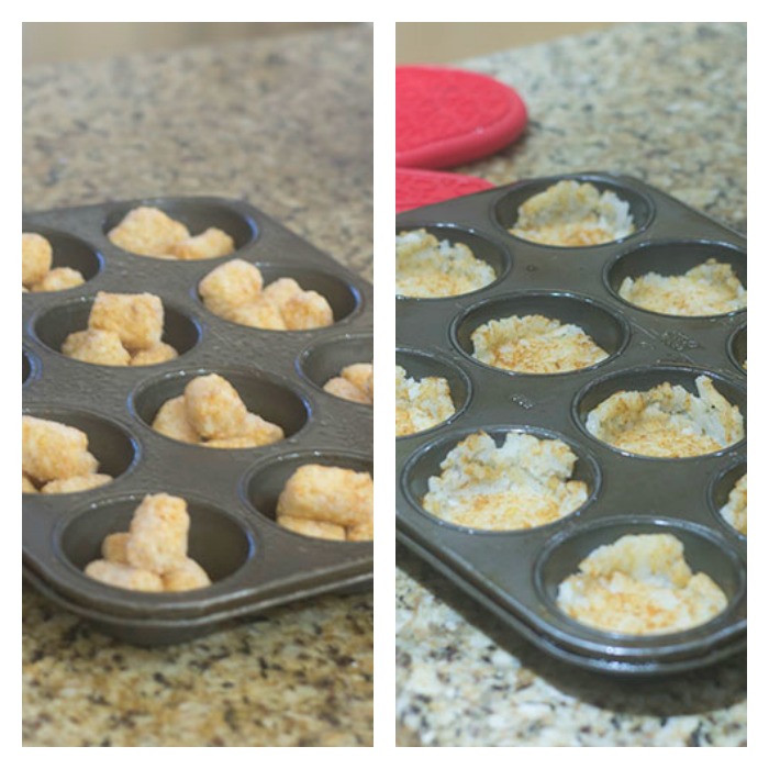 Fazendo os copos Tater Tot