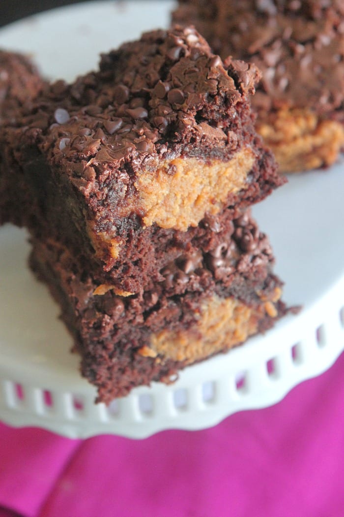 Manteiga de amendoim Fudge Brownies Recheados 