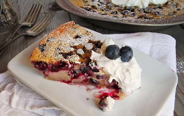 Clafouti de mirtilo clássico