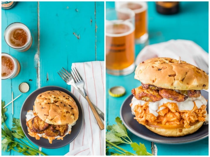 ¡Este Crockpot Buffalo Chicken es tan simple, delicioso y versátil! ¡Tíralo en un bollo para EL SANDWICH PERFECTO DE TRASLADO! Si amas el pollo y te encanta la comida picante, no hay nada mejor que el pollo Buffalo de cocina lenta ... ¡es un excelente aderezo para sándwiches, tacos, nachos y más! ¡Dimos un paso adicional e hicimos Ranch Fried Pickles para el mejor sándwich de pollo búfalo!