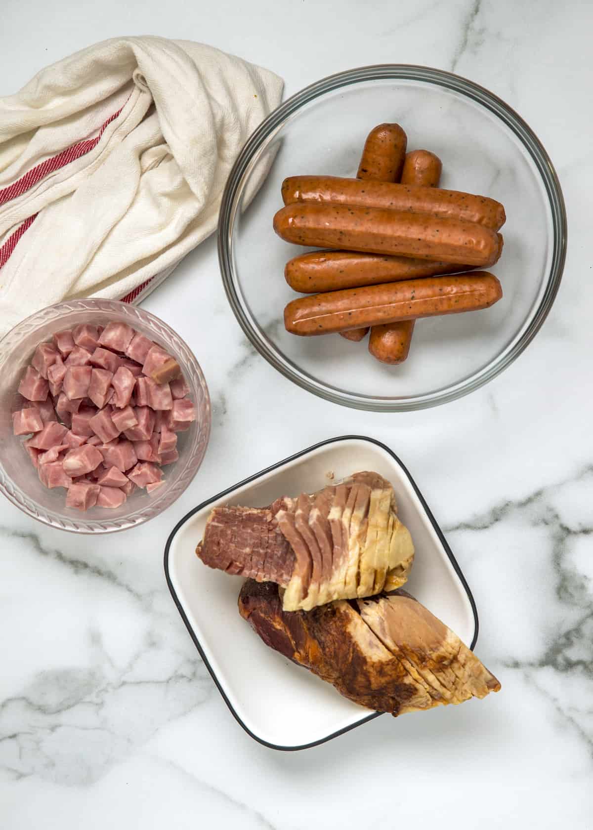 preparação de ingredientes tiro para o feijão e arroz vermelho do sul