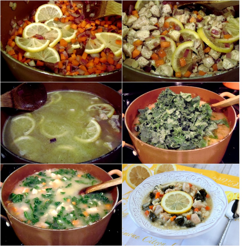 Cozinha de Kudos por Renee - limão, receita da sopa de galinha de Orzo