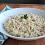 Risoto cremoso de Gouda defumado ~ Tomilho para coquetéis