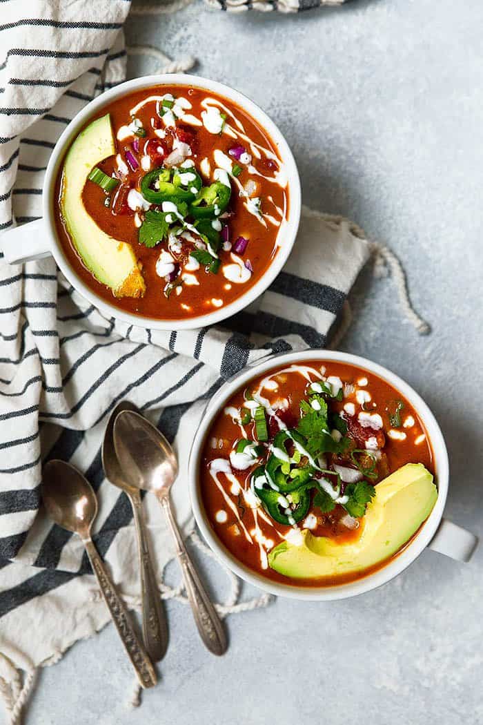 Whole30 sopa cremosa de taco | O menu de movimento