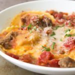 10 minutos de tomate-manjericão-tortelli