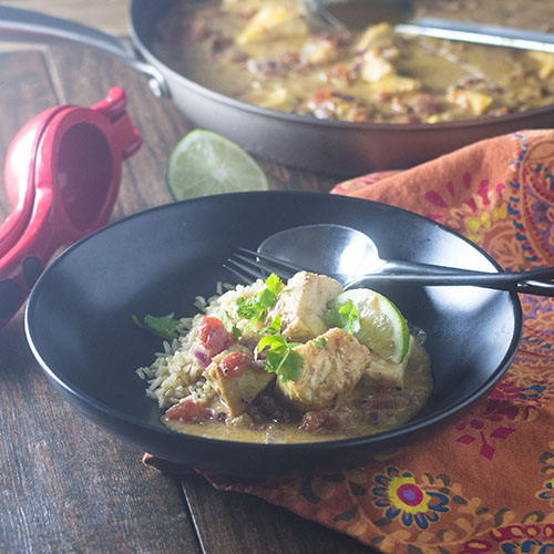 Ensopado de frutos do mar com curry 