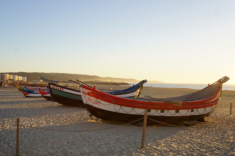 Portugal central, barcos de pesca na Nazaré