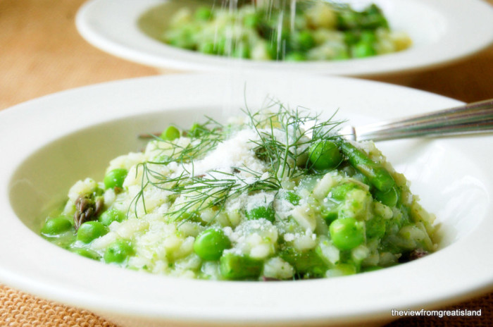 Risoto de primavera verde | A vista da grande ilha