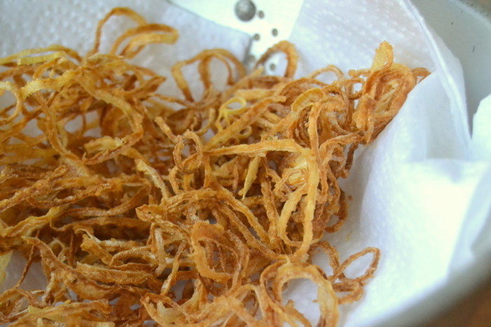 Cebolas fritas