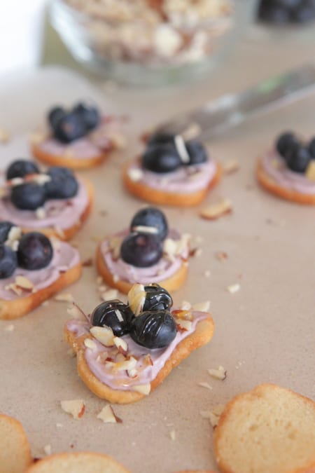 Mel Amêndoa Mirtilo Bagel Bruschetta 