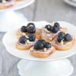 Amêndoa mel mirtilo bagel bruschetta