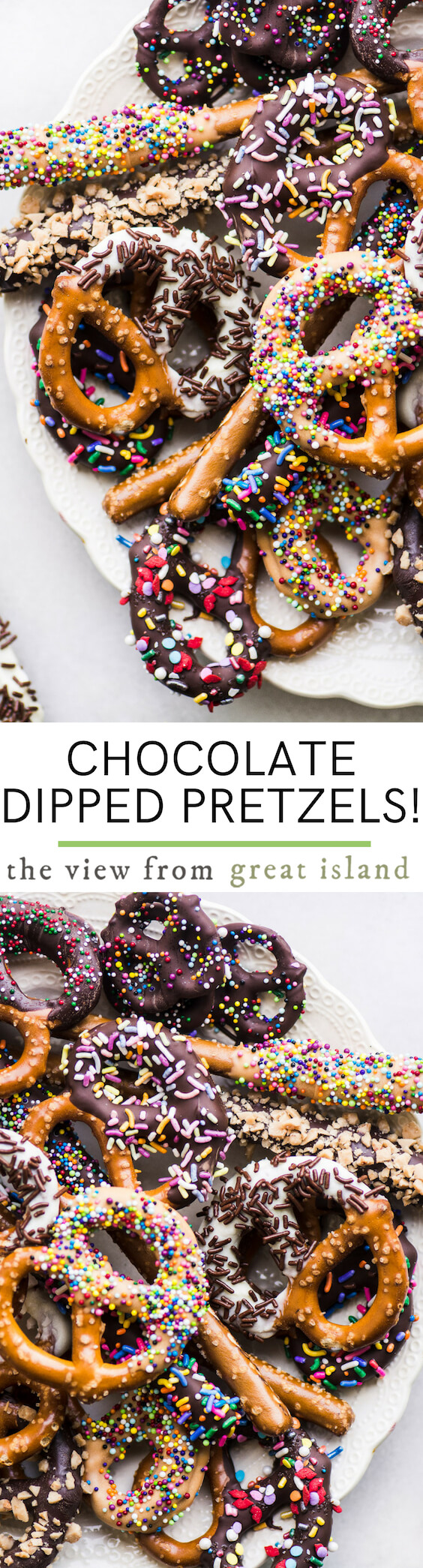 pino de pretzels mergulhados em chocolate