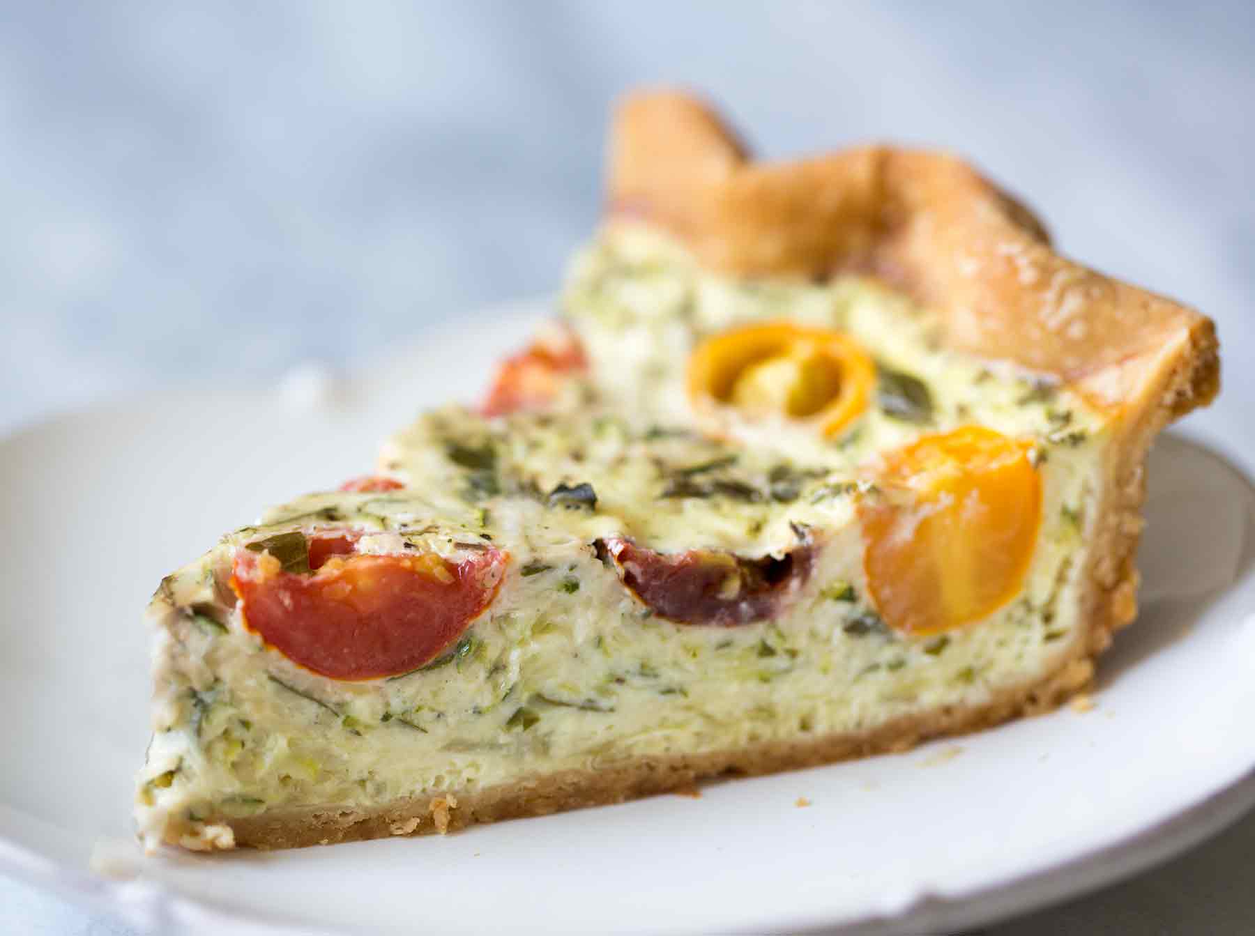 Quiche de abobrinha e tomate