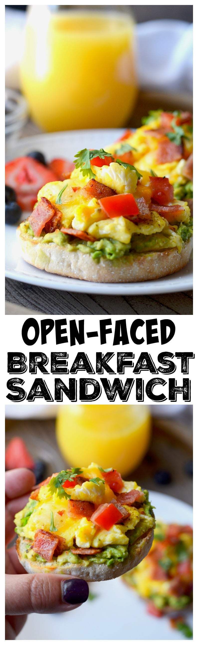 sanduíche de café da manhã de rosto aberto