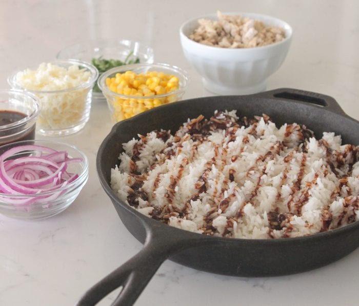 Arroz de frango com churrasco