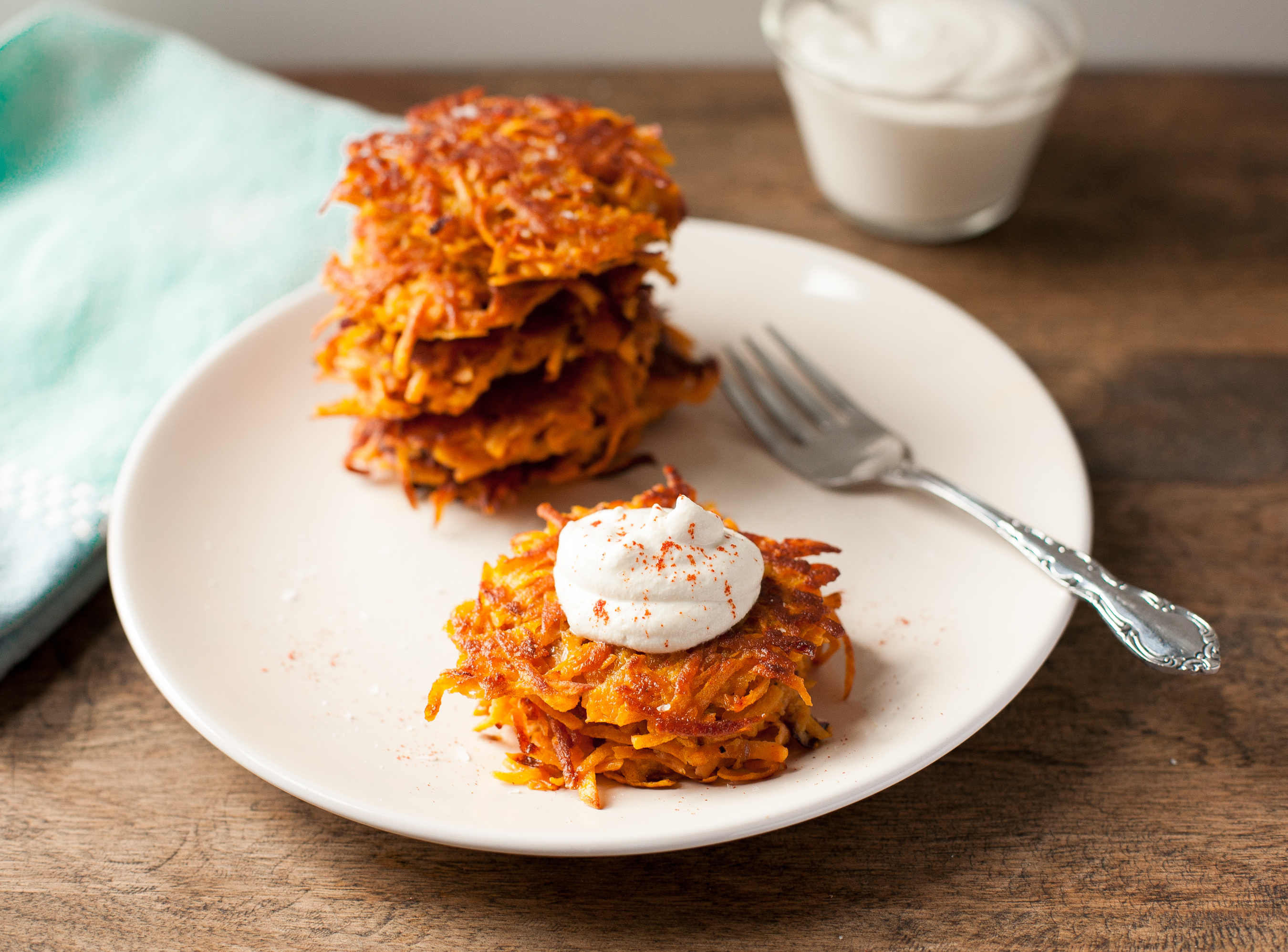 Paleo Planet fumado Latkes de batata doce