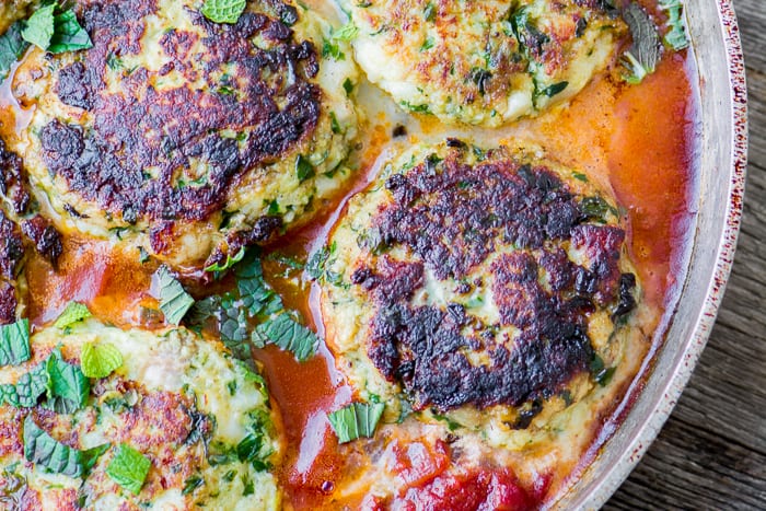 Bolinhos de bacalhau Yotam Ottolenghi em molho de tomate ~ theviewfromgreatisland.com