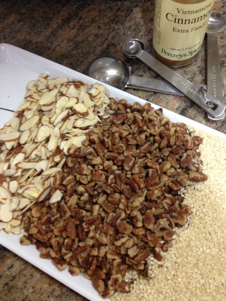  preparação de nozes-granola 