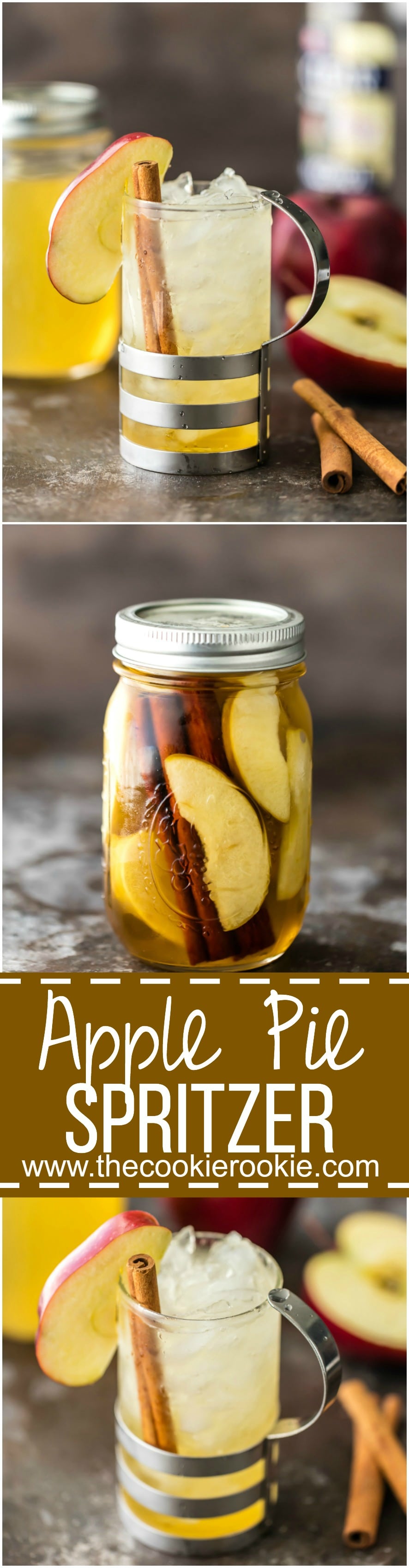 A vodca de torta de maçã caseira é uma ideia fácil para o outono! Simples torta de maçã Vodka é o melhor coquetel de outono com o Apple Pie Spritzer! Torta de maçã Vodka, sidra de maçã e refrigerante! Muito gostoso!